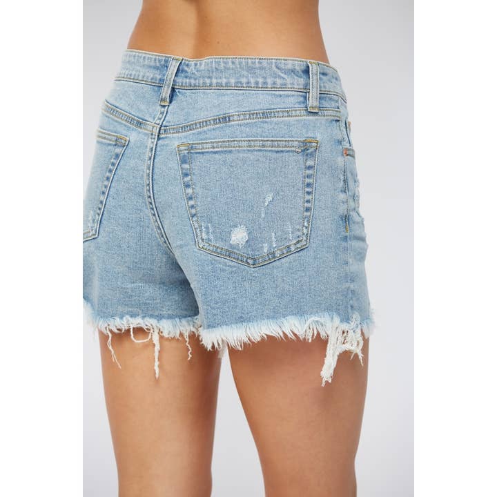 COOL BLUE HIGH RISE SHORTS for wholesale on Faire5