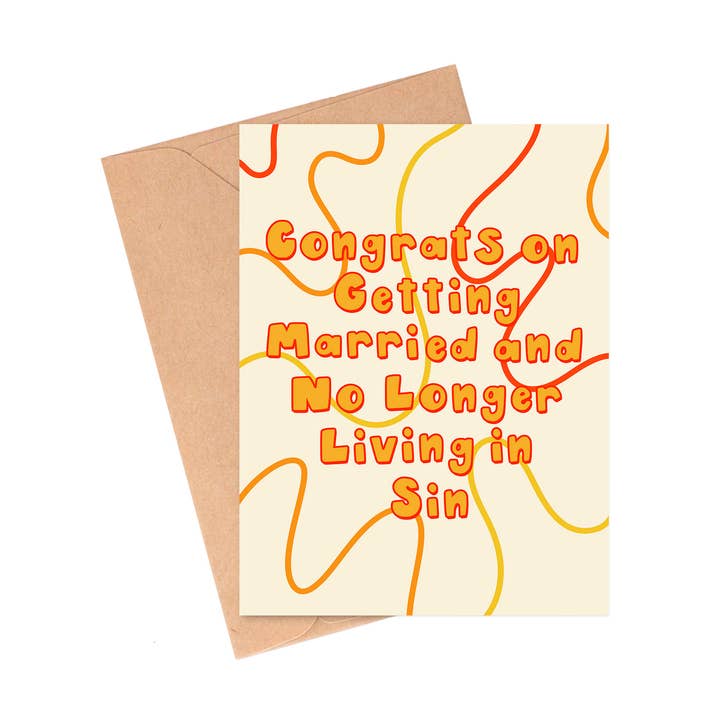 Cartão de casamento Viver em pecado por atacado de Siyo Boutique