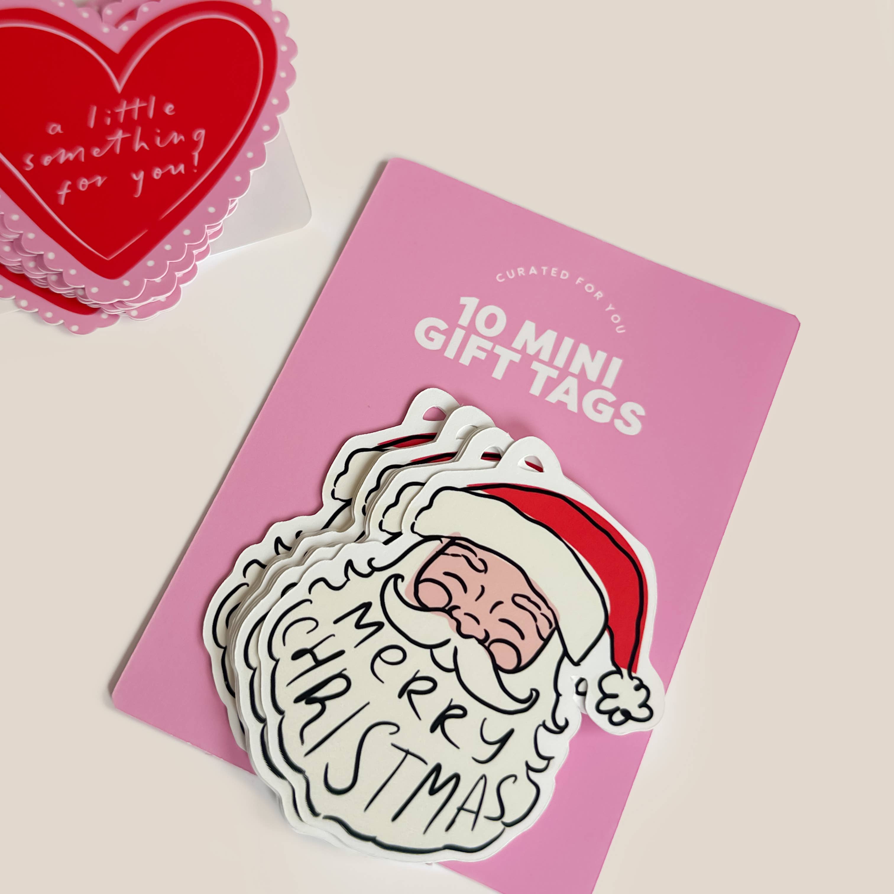 Curated for You Gifts - Vente Étiquette cadeau - Étiquettes de Cadeaux de Noël - Étiquettes en Forme de Père Noël - Lot de 102