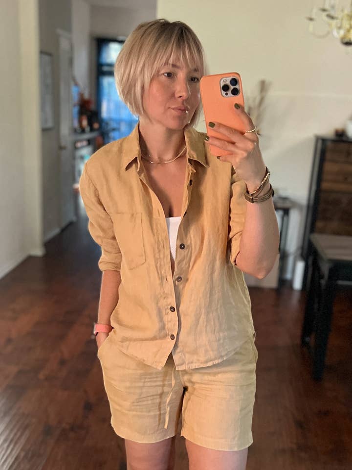 VIKOLINO - Wholesale Button Down Shirt - Women's - Linen Basic Shirt2