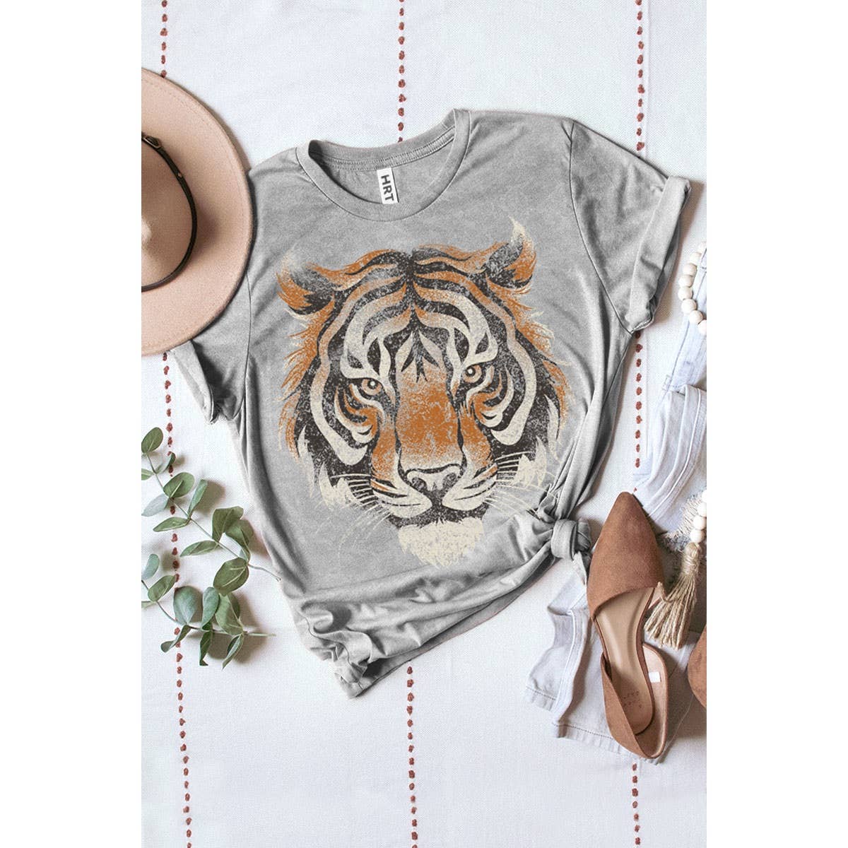 HRTandLUV - Wholesale Screen printed t-shirt – Women′s - TIGER BIG FACE MINERAL GRAPHIC TEE2