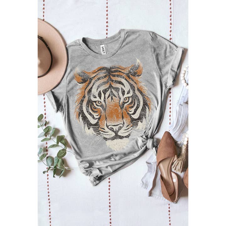 HRTandLUV - Wholesale Screen printed t-shirt – Women′s - TIGER BIG FACE MINERAL GRAPHIC TEE2