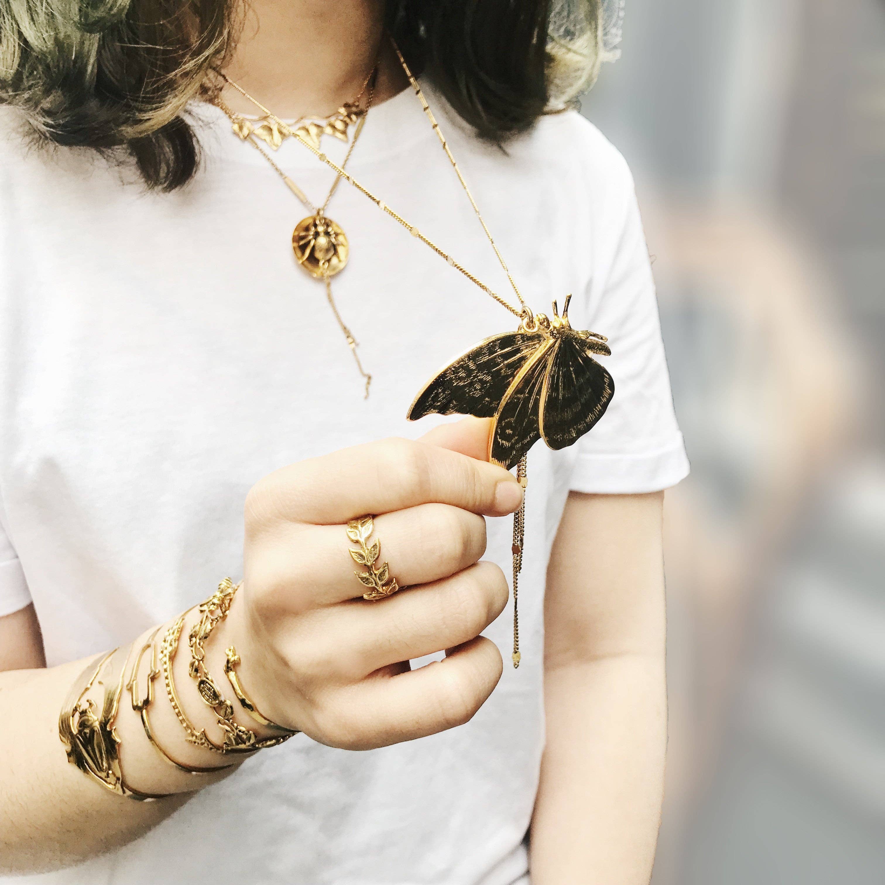 Lotta Djossou Paris - Wholesale Pendant/Charm Necklace - Golden Butterfly Long Necklace1