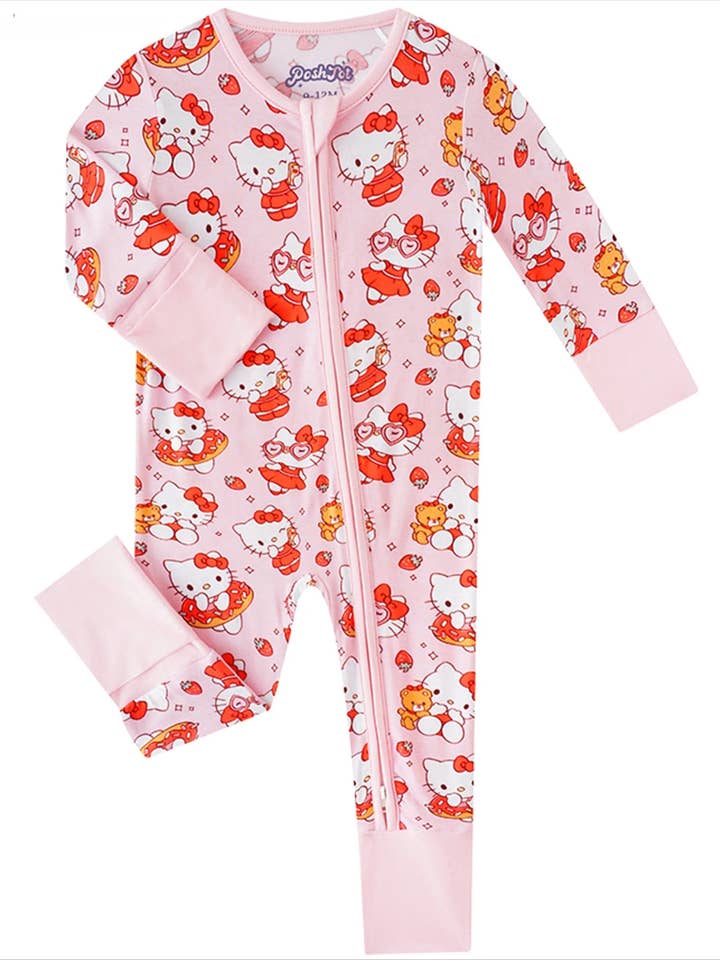 PoshTOT Sanrio Hello Kitty Bamboo Baby Convertible Zippy Romper for wholesale by Charlie's Project Kids