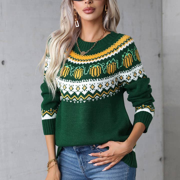 TURTLENECK CHRISTMAS SWEATER WITH LONG SLEEVES for wholesale by Lily Clothing