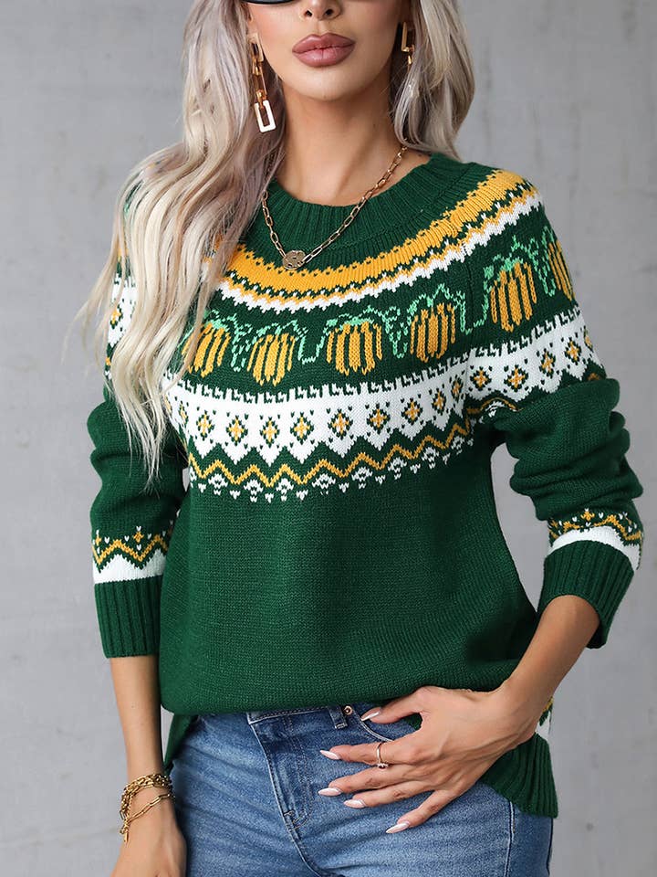 Lily Clothing - Wholesale Knit Sweater - Women's - TURTLENECK CHRISTMAS SWEATER WITH LONG SLEEVES