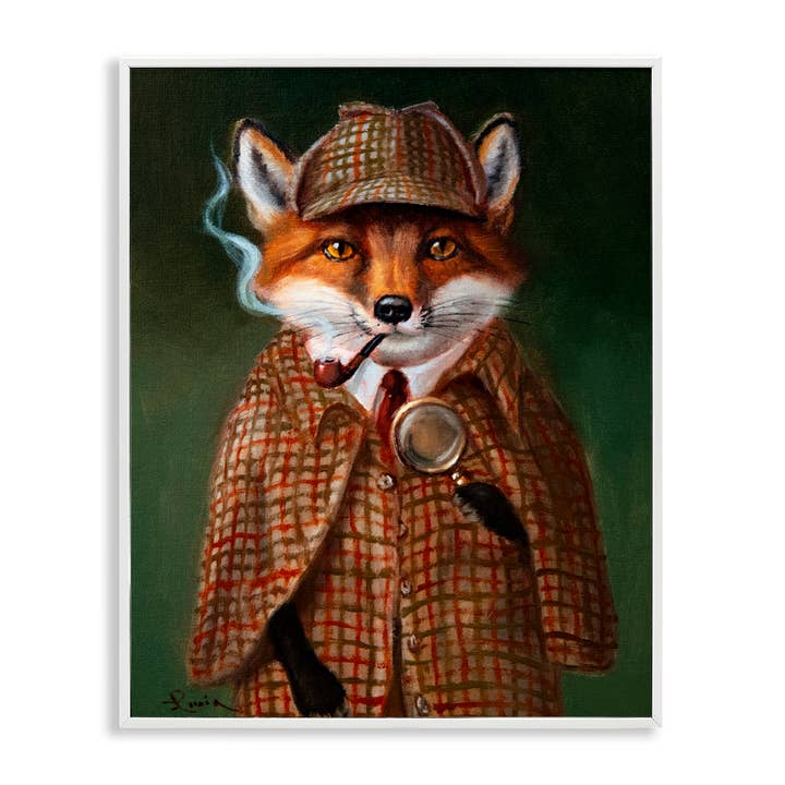 Stupell Industries - Wholesale Wall Sign - Detective Fox with Pipe - Framed Wall Art21