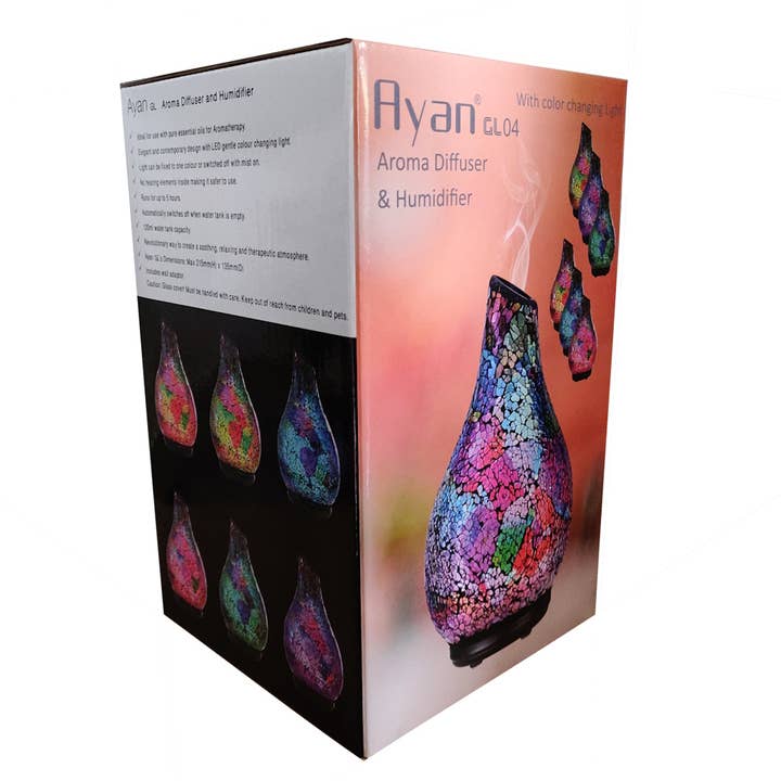Rare Gear - Vendita all'ingrosso Diffusore elettronico - Umidificatore con diffusore di aromi Ayan GL04+luce che cambia colore