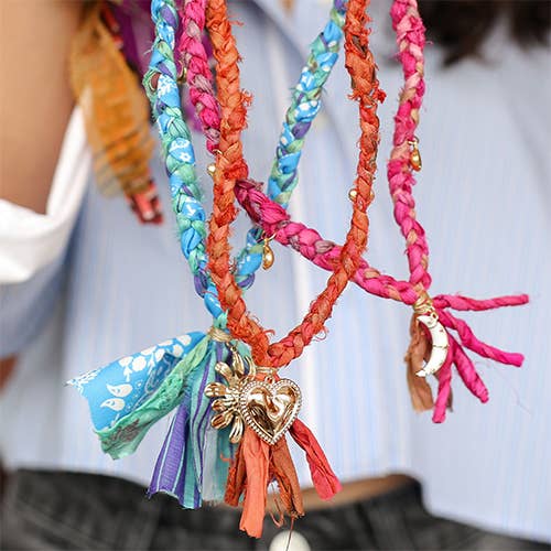 Sansira Jewelry - Wholesale Bandana - Women's - Bandana Necklace Silk Sari Ribbon