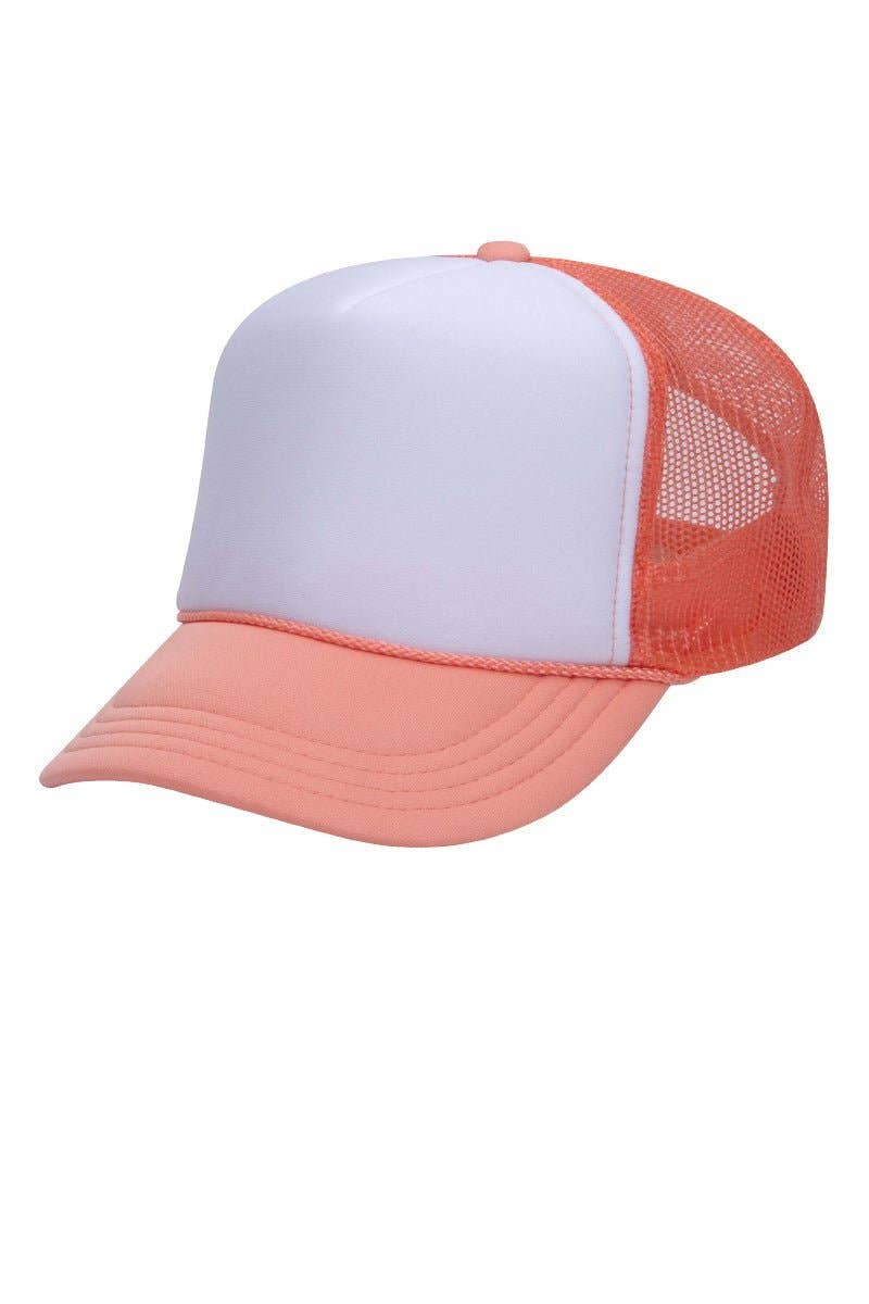 Wholesale Accessory Market - Wholesale Trucker Hat - Women's - OTTO Coral with White Foam Front High Crown Trucker Hat1