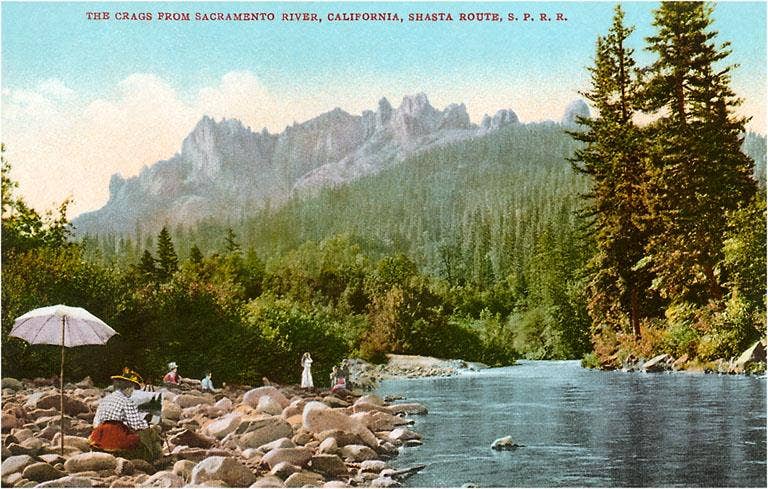 Found Image Press - Wholesale Magnet - Magnet CA-195 The Crags from Sacramento River, California0