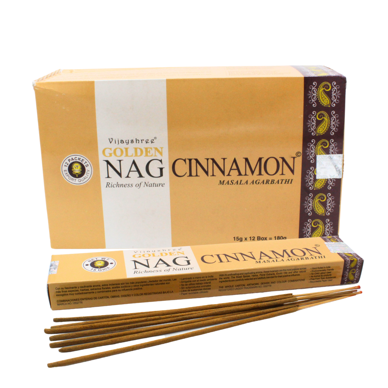 Green Tree - Wholesale Incense - Golden Nag Cinnamon 15 Gr0