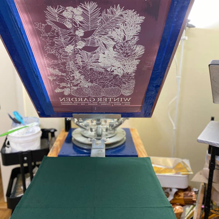 Planetarium - Wholesale Tea Towel - Winter Garden Hand-printed Tea Towel6