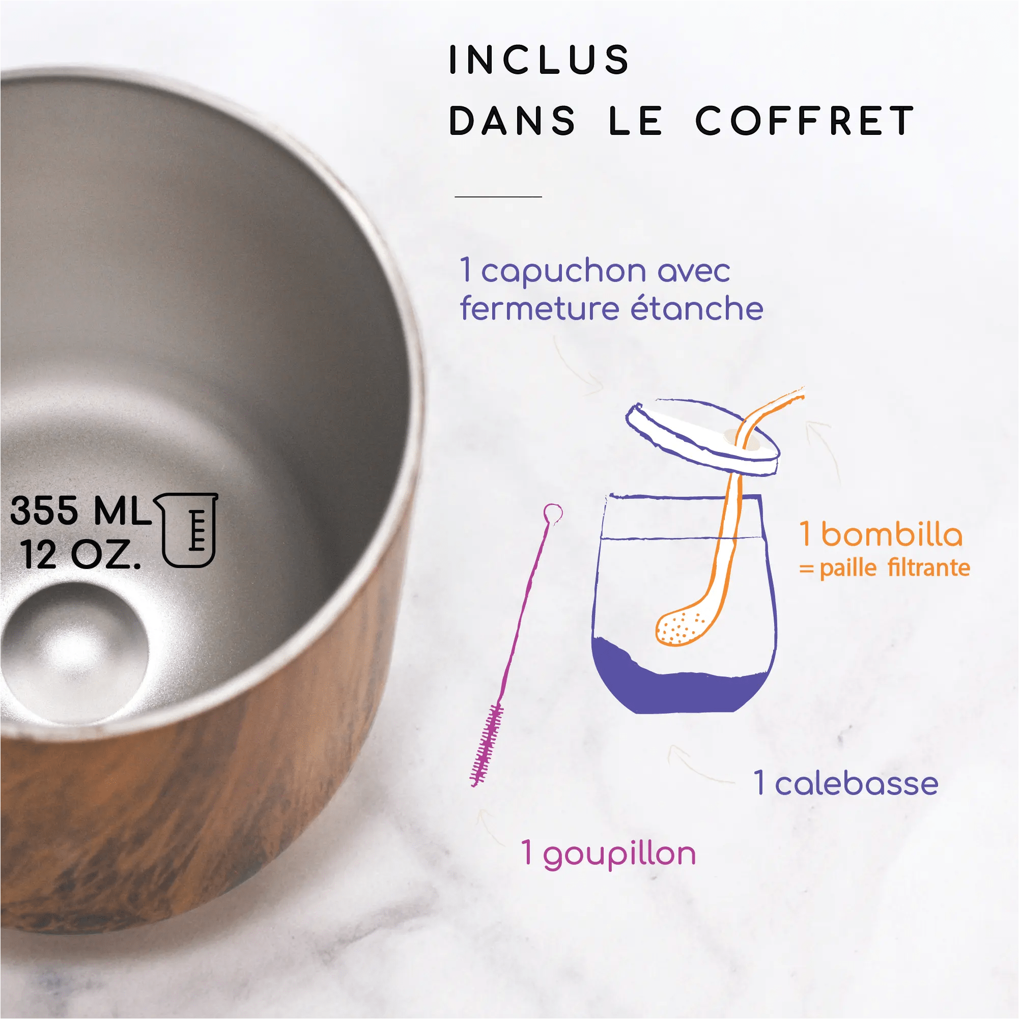 Veegreen - Wholesale Insulated Mug/Tumbler - Calabash mate thermos & its bombilla3