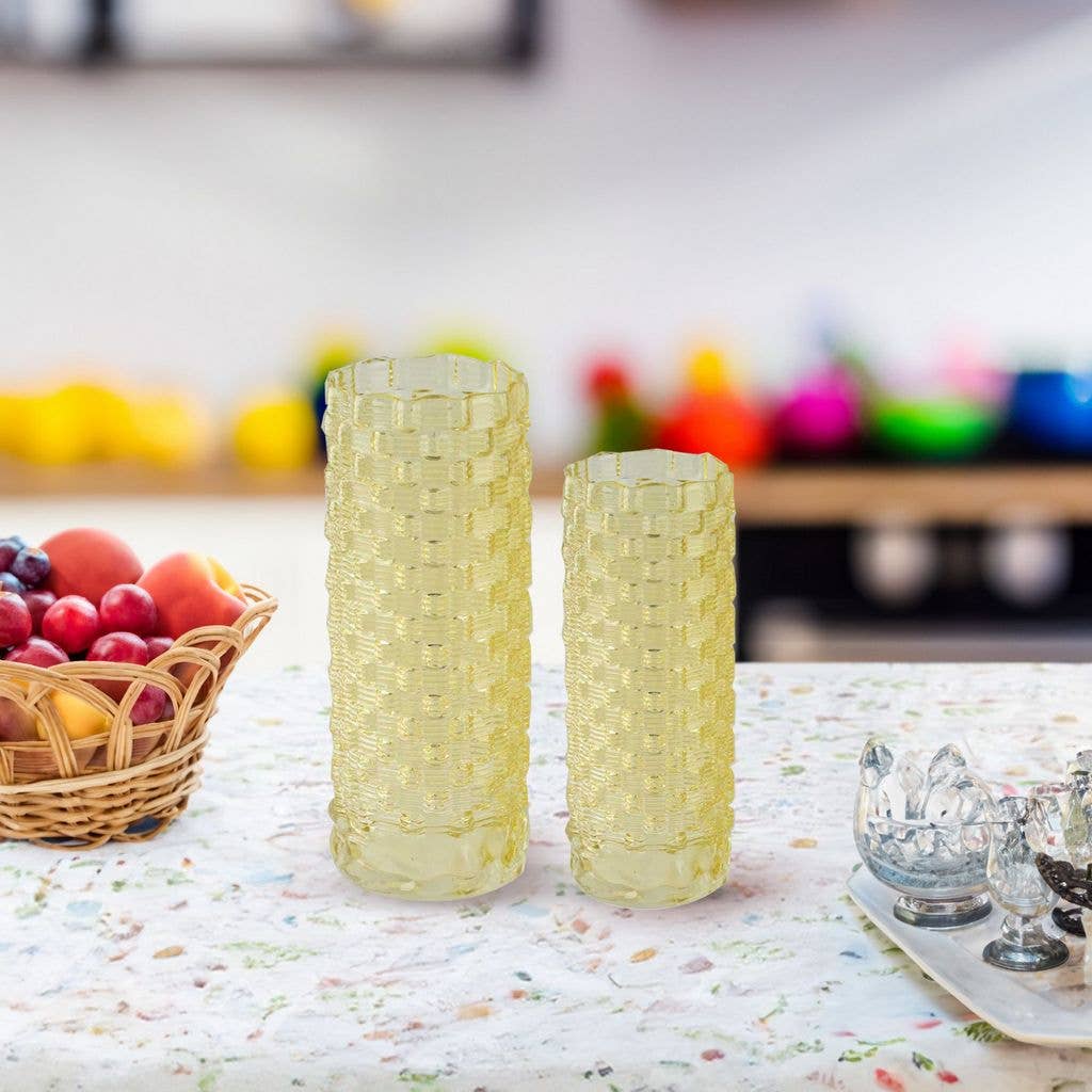 Aria Home - Vente Vases - Collection Fleurine en verre coloré, ensemble de 2 grands vases de table14