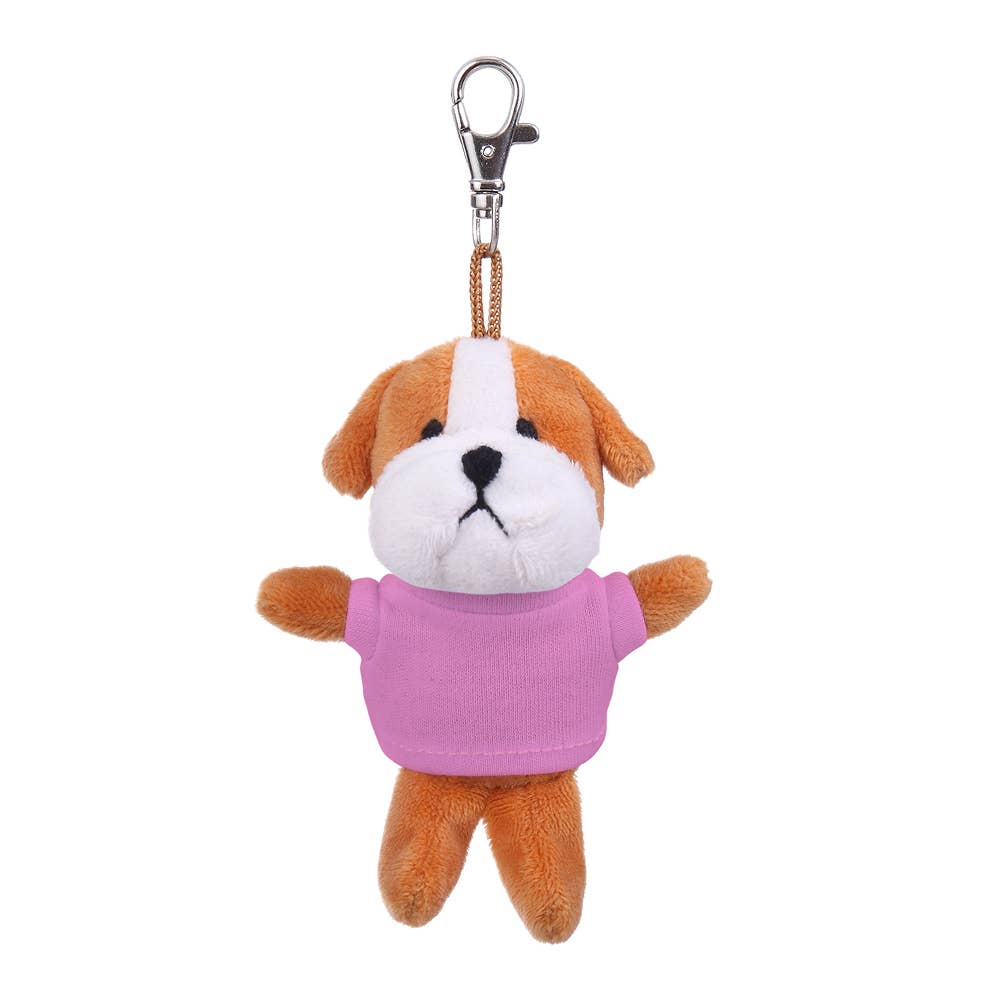 Plushland - Wholesale Keychain – Unisex - 4" Keychain - Bulldog with customized shirt11