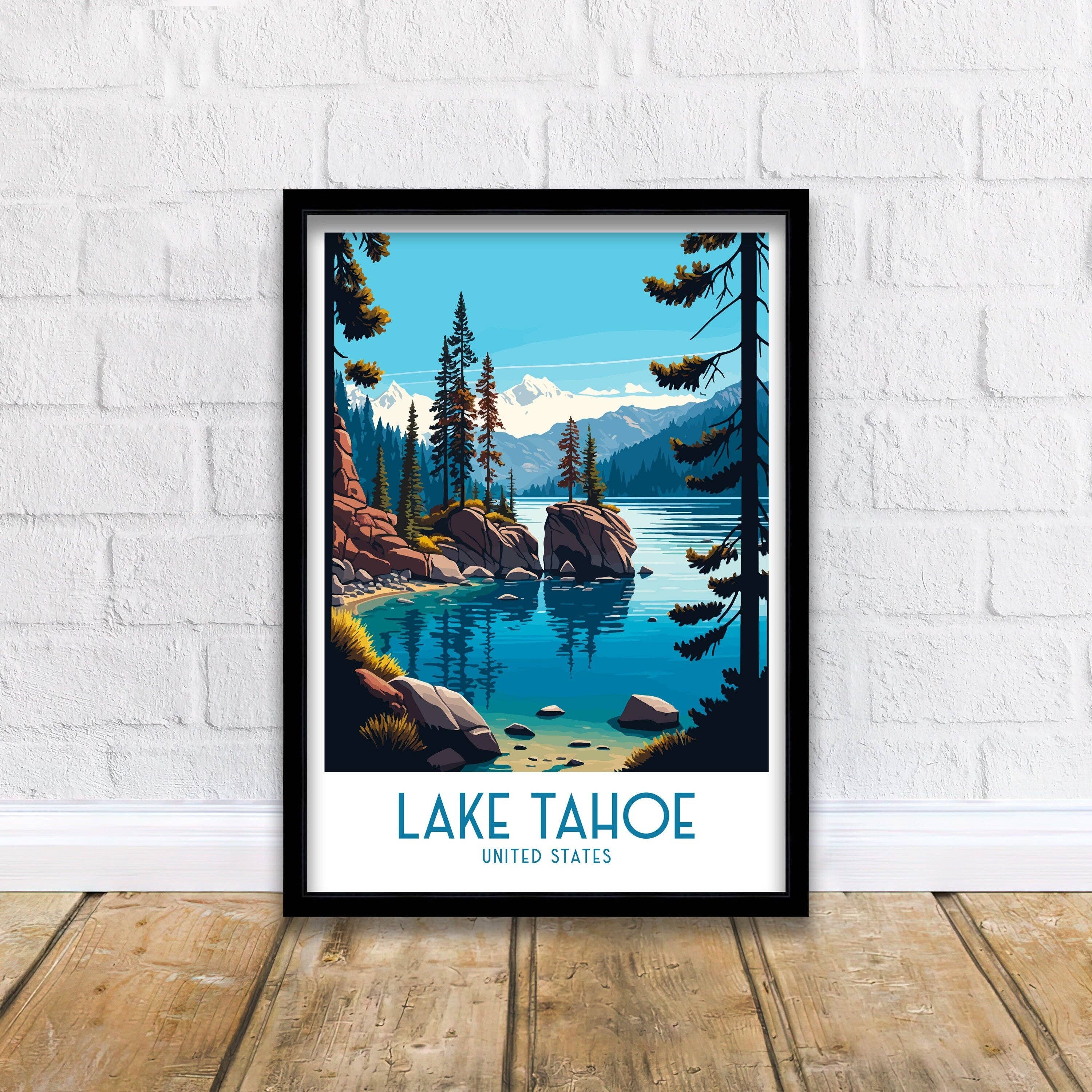 InkNPrintz – wholesale Art print – Lake Tahoe Travel Poster0