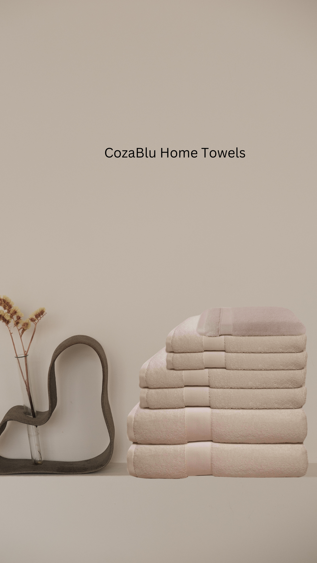 Cozablu Home - Wholesale Towel Set - 7 Pack Biege Towels Set 100% Cotton 650 GSM Soft & Absorbent1