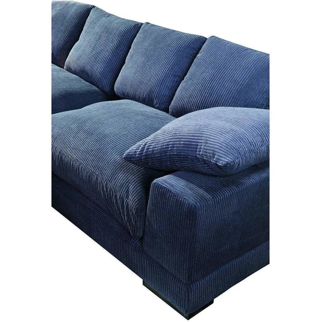 LOOMLAN – wholesale Sofa – Blue Corduroy Reversible Sectional Chaise8