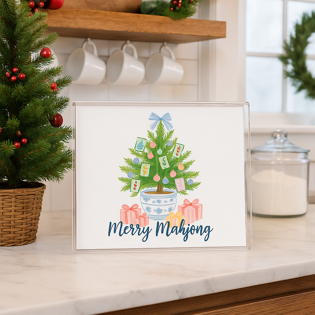 Thomas and Lee Company - Wholesale Decorative Tray - Merry Mahjong Acrylic Tray – Holiday Chinoiserie Collection0