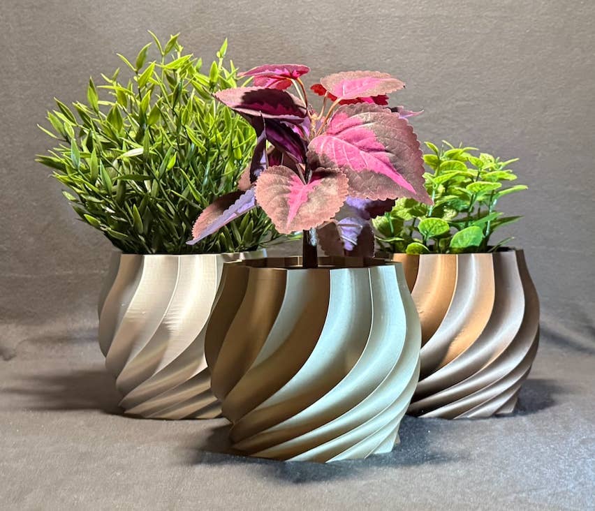 <3 Studio - Wholesale Plant Pot - Twist of Faith Planter – 3D Printed Eco-Friendly Pot0