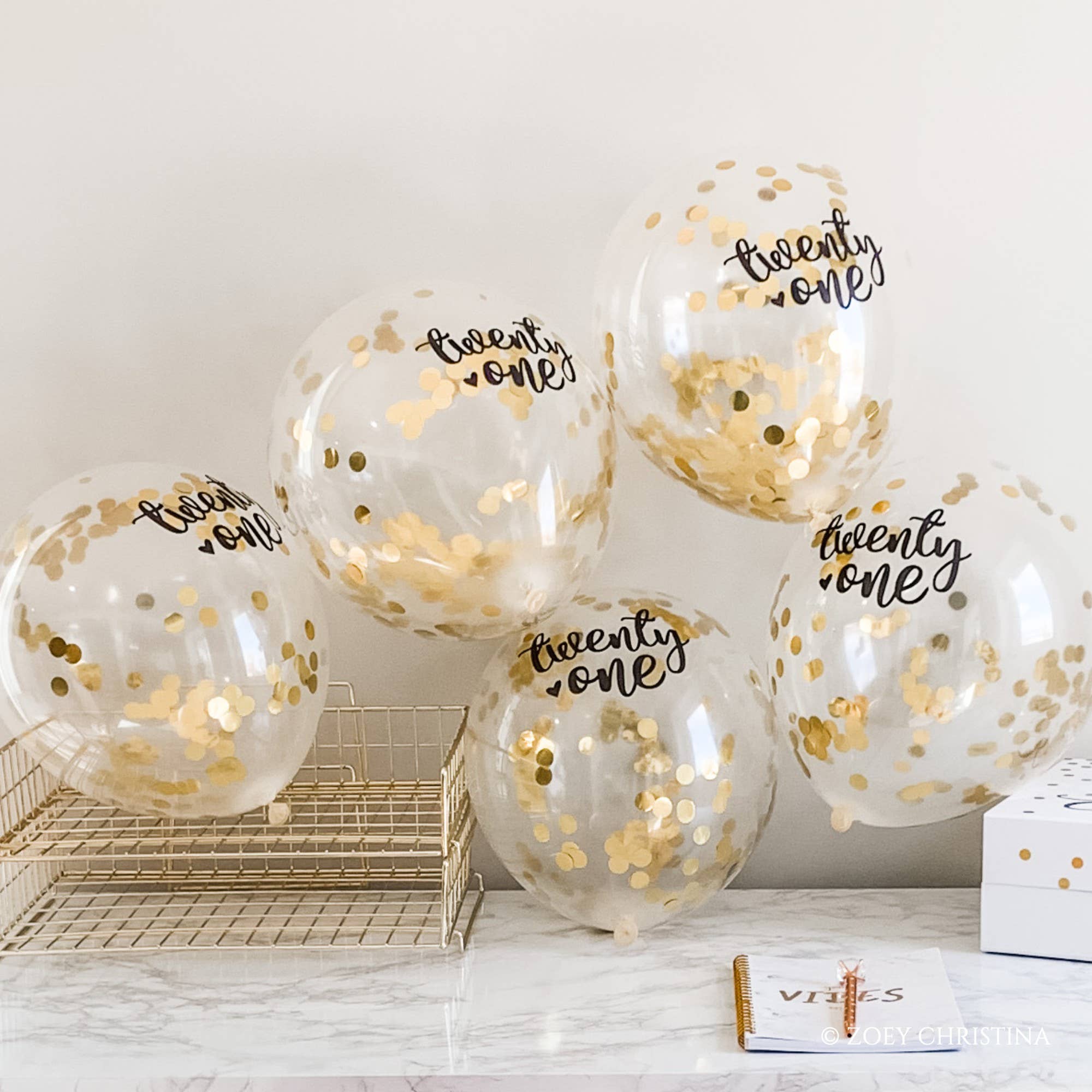 Zoey Christina - Wholesale Balloon - Twenty One Confetti Filled Balloons3