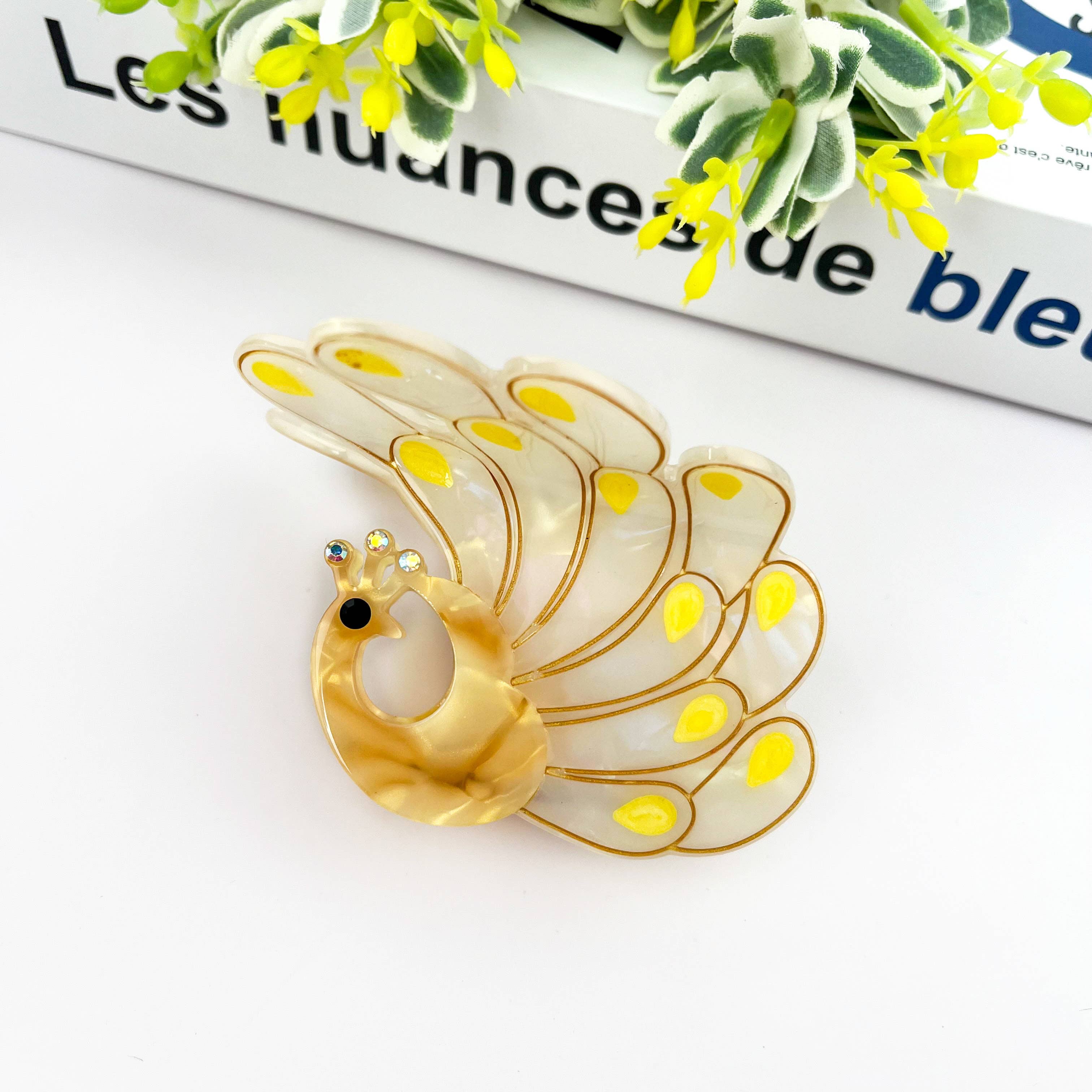 TheDivaSoap – Großhandel Haarclip – Damen – Pfauen-Acetat-Haarspange, Tier-Haarspange4