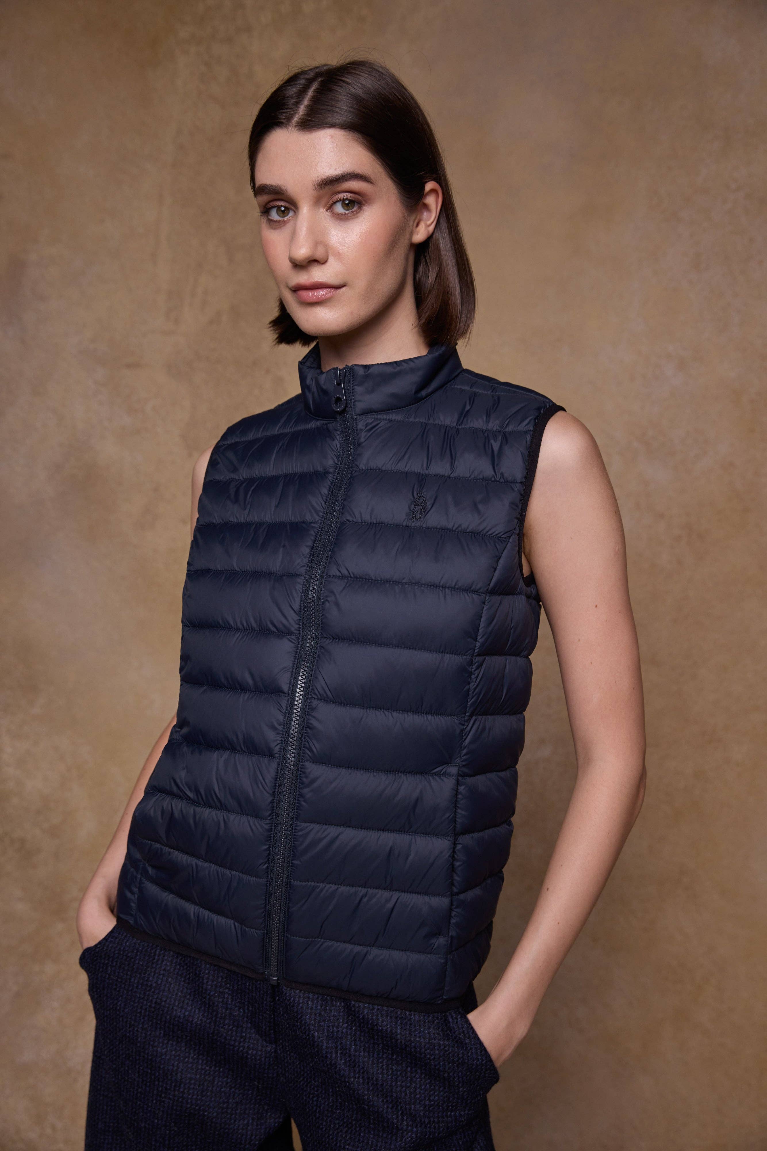 Jack Murphy Clothing - Wholesale Outerwear Vest - Women's - Leah Puffa Gilet - Navy3