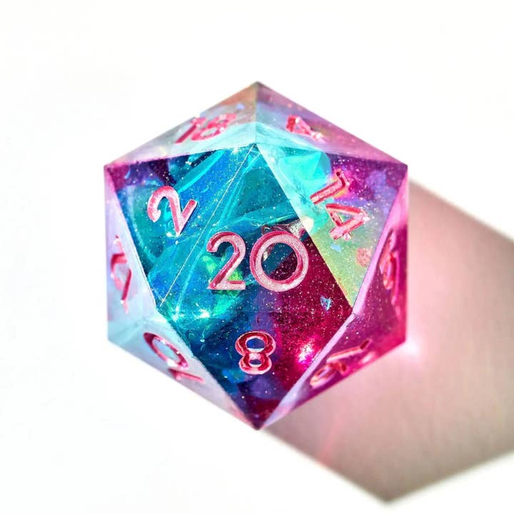 Mermaid's Laughter 7-Piece Iridescent Dice Set for wholesale by Dispel Dice