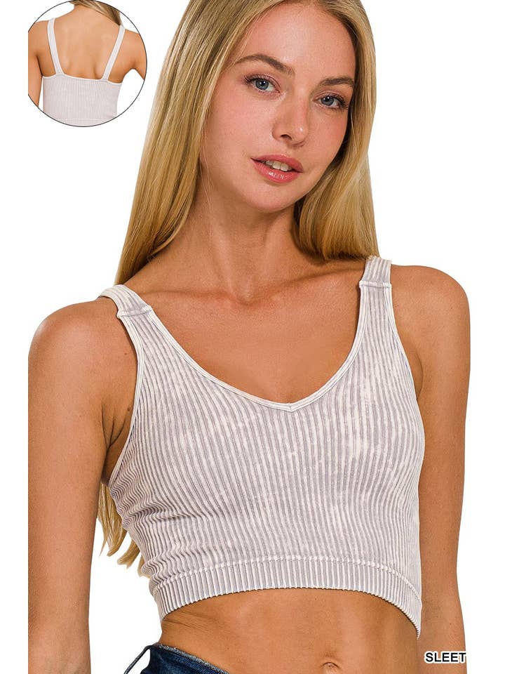 42POPS - Wholesale Tank Top - Women's - `.42POPS Premium Washed Seamless Rib Crop Tank45
