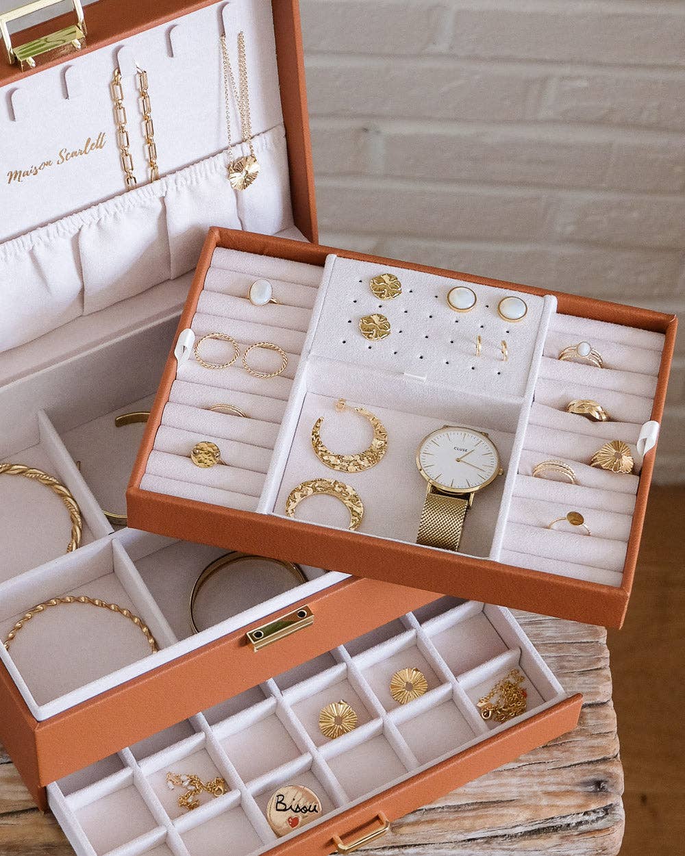 Maison Scarlett - Wholesale Jewelry Box/Organizer - Denise PU leather jewelry box2