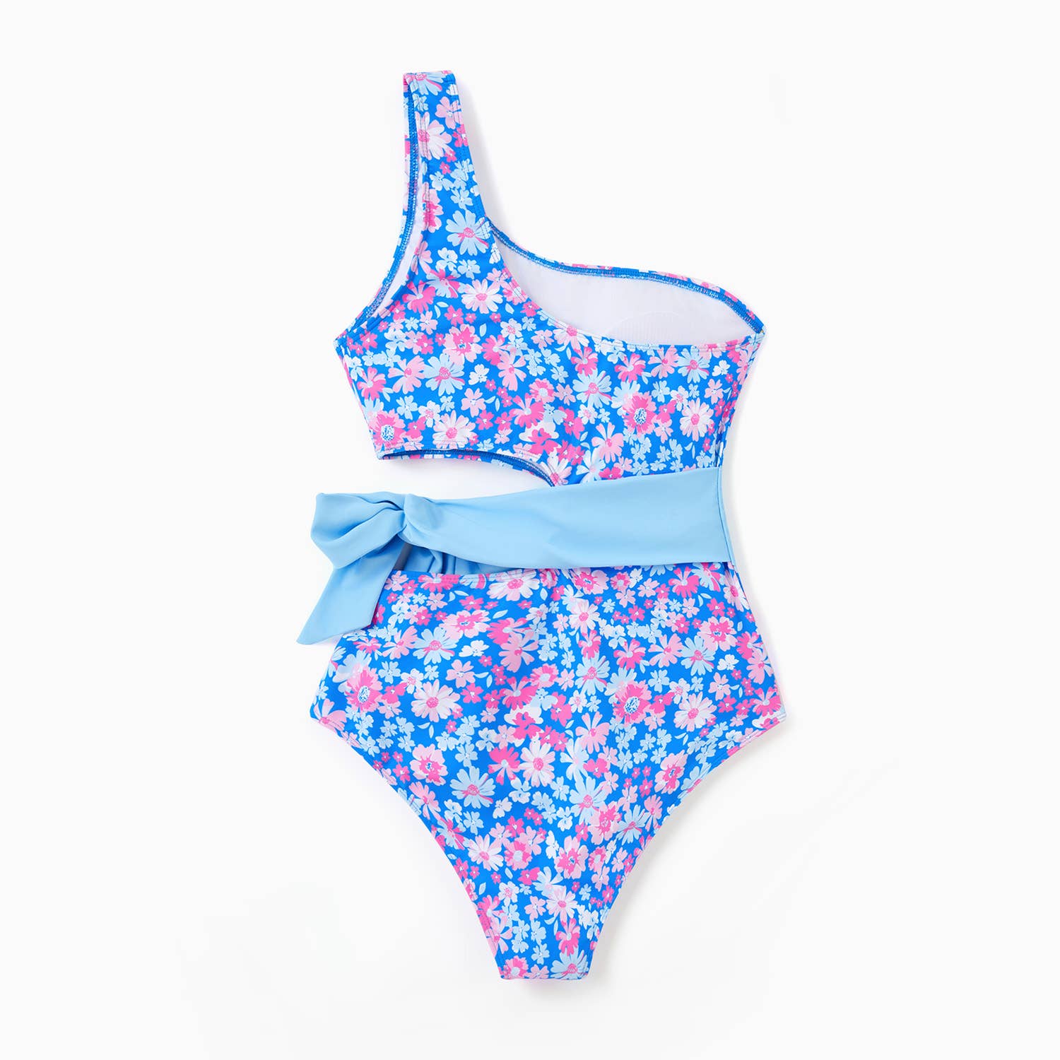 Blue Couple Matching Flora Swim Trunks or One-piece Swimsuit for wholesale on Faire6