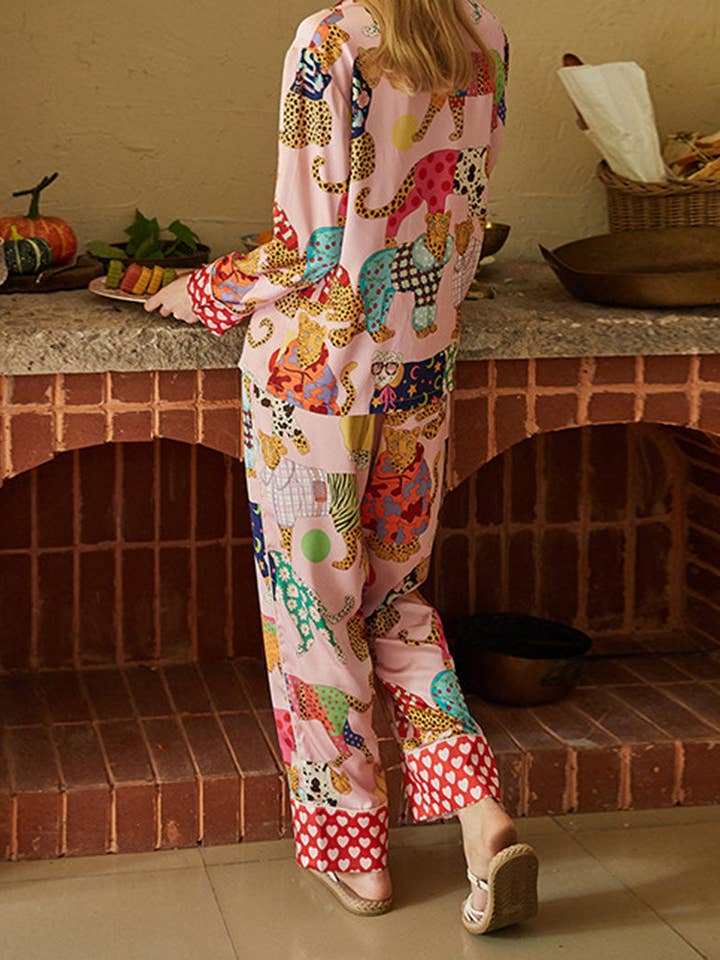 MULTI Playful Animal Print Pajama Set for wholesale on Faire2