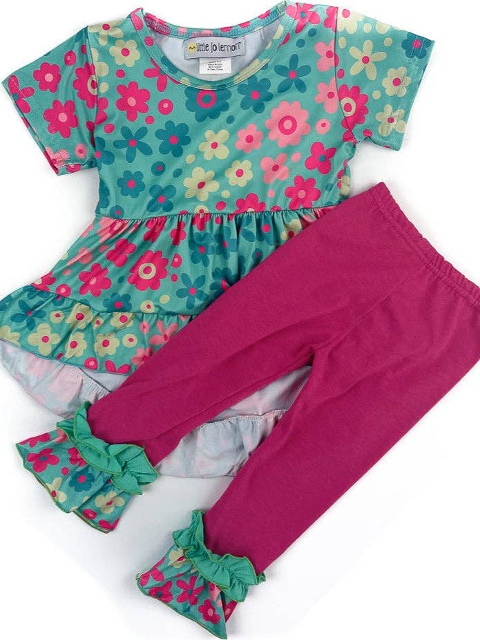 Floral Menagerie Tunic Set for wholesale by Little Jo Lemon