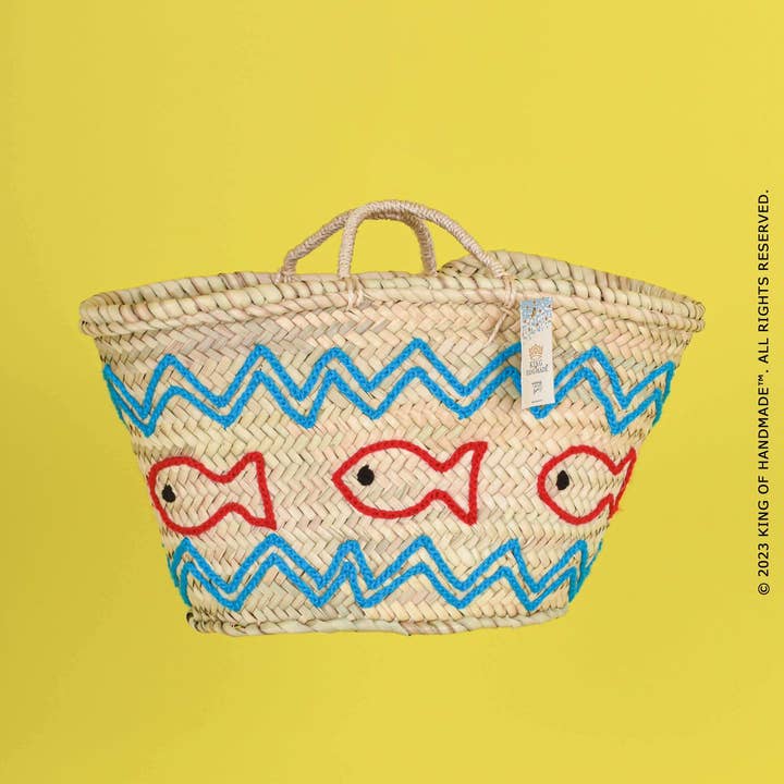 King Of Handmade – Großhandel Strandtaschen – Sommertasche mit Motiv — Einzigartige Strandtasche — Strohkorb11