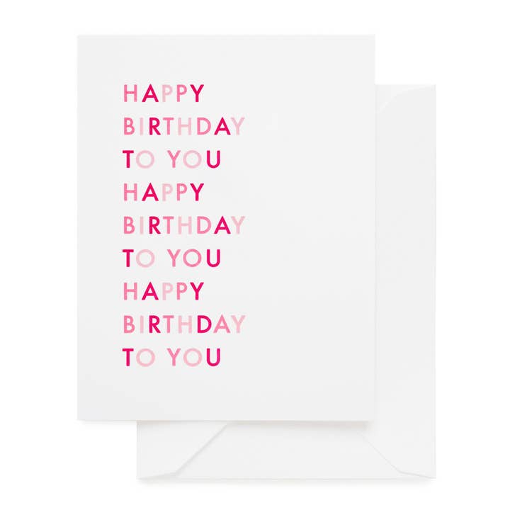 Happy Birthday To You, Pink for wholesale by Sugar Paper