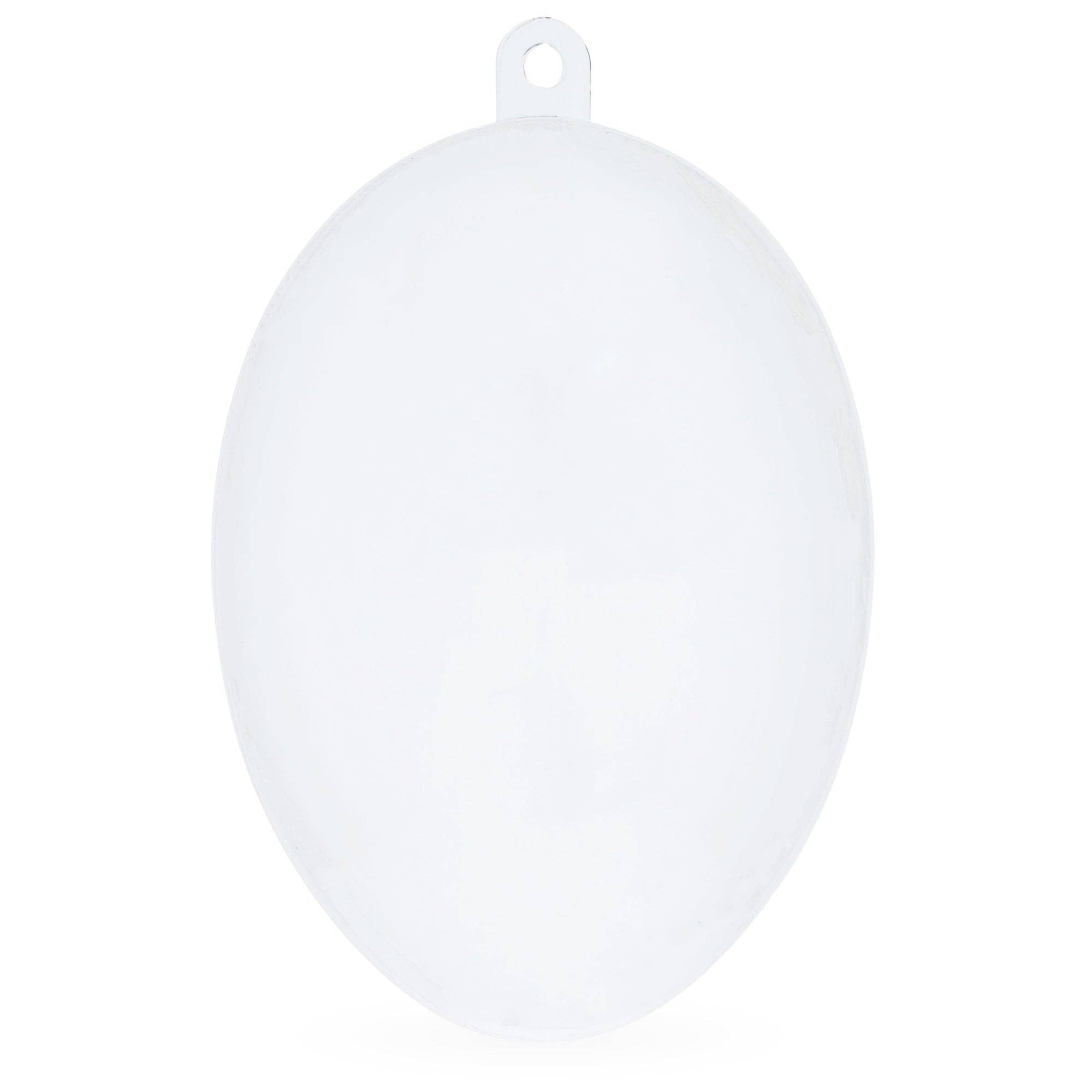 BestPysanky - Vendita all'ingrosso Statuette decorative - Set di 3 ornamenti a forma di uova in plastica trasparente da 4,35 pollici (100 mm)2