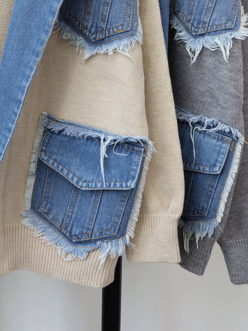 safistyle - Wholesale Denim Jacket - Women's - Patchwork Pocket Denim Jacket3