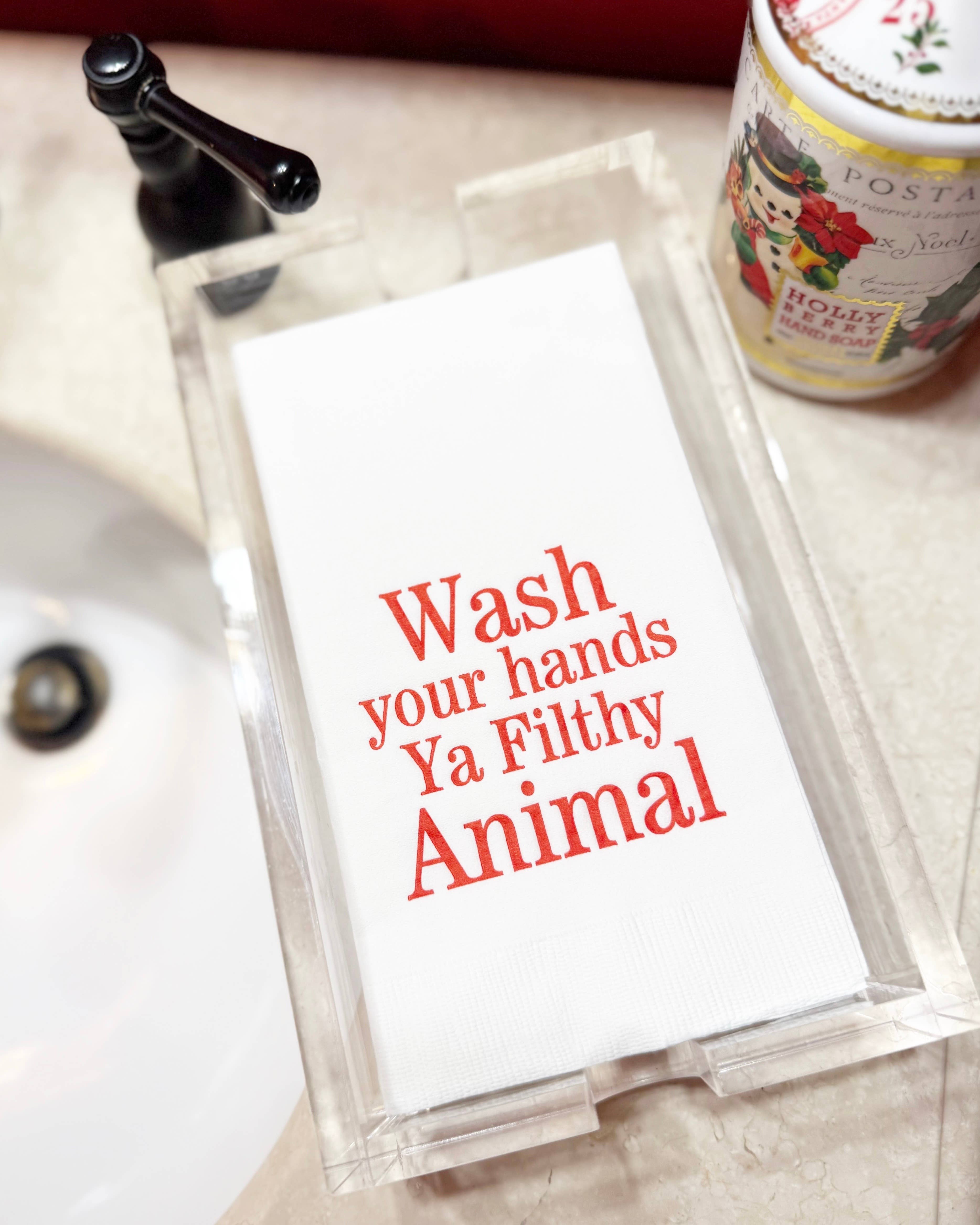 Suburban Soiree - Wholesale Disposable Napkin - Wash Your Hands Ya Filthy Animal Guest Towels Napkins 3