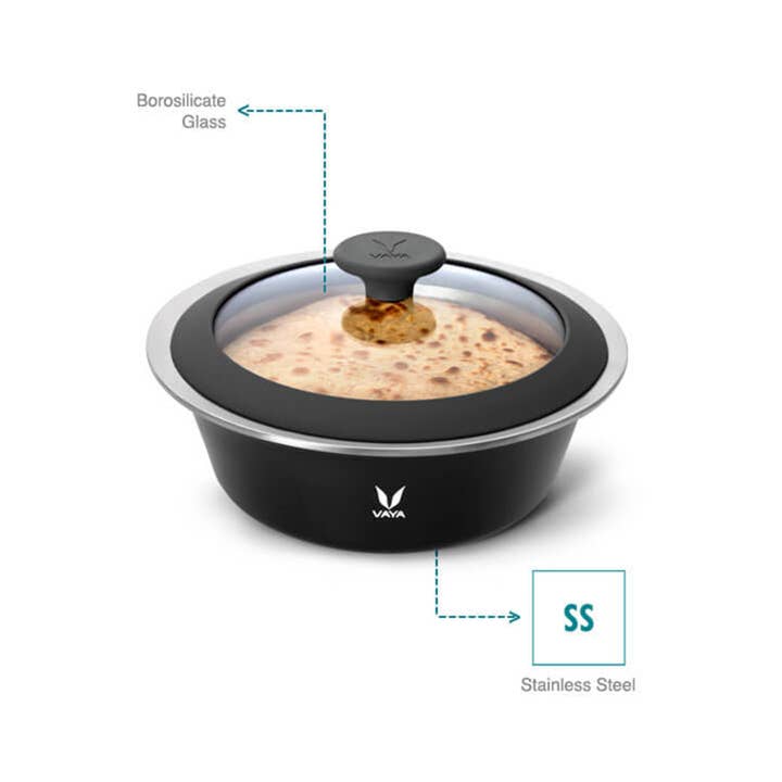 VICI Brands: Premier Design Kids Goods 🌍 - Wholesale Cooking Pot - Vaya HauteCase - 50.7 fl.oz - Sable Black - with Glass Lid1