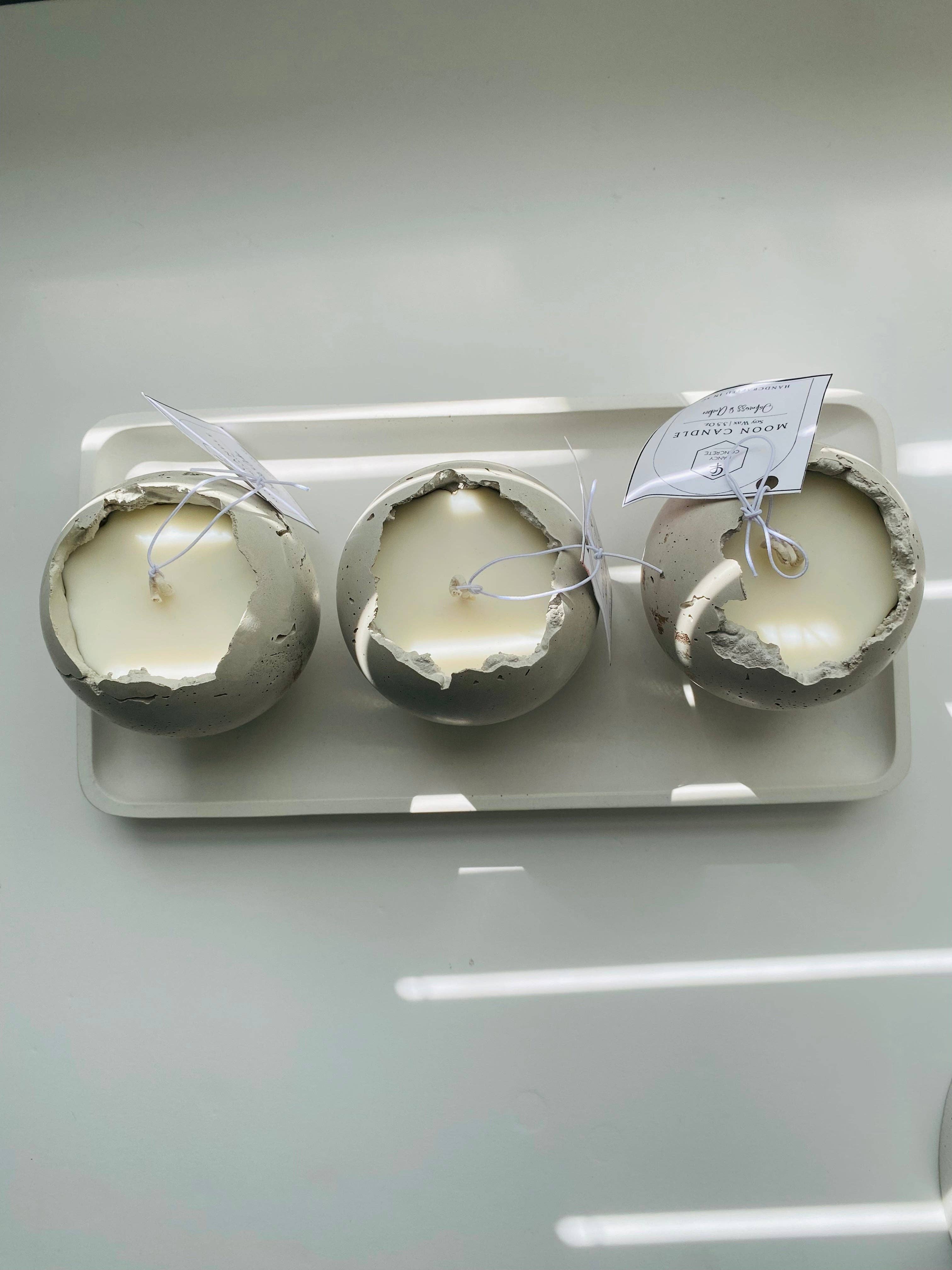 Fancy Concrete - Wholesale Jar/Filled Candle - Mini Moon Candle | Sphere Concrete Candle3