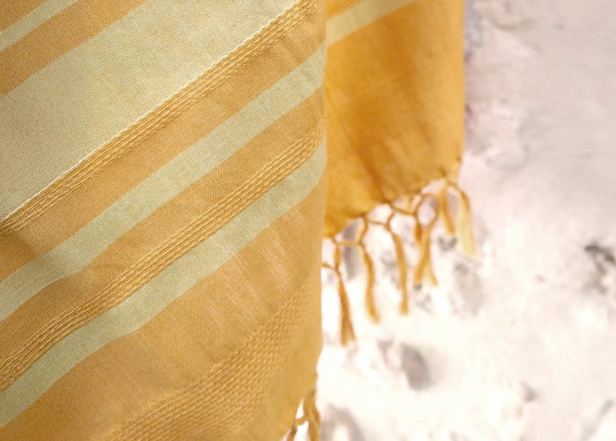 Karawan Authentic - Vente Serviette de plage - FOUTA EN COTON BIOLOGIQUE GOTS -  GARDEN - couleur SUNFLOWER2