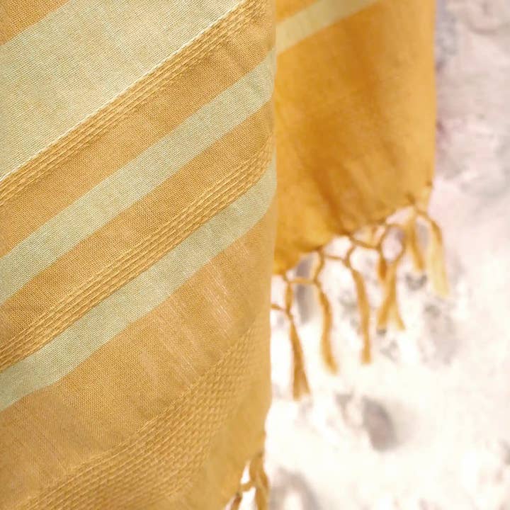 Karawan Authentic – Toalha de praia por atacado – TOALHA HAMMAM ALGOTÃO BIO GOTS - JARDIM - cor Girassol2