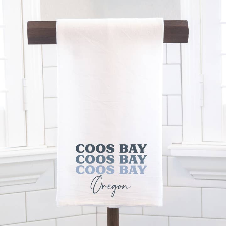 Gradients - Your City/State Flour Sack Towel, Custom Text for wholesale by Mad River