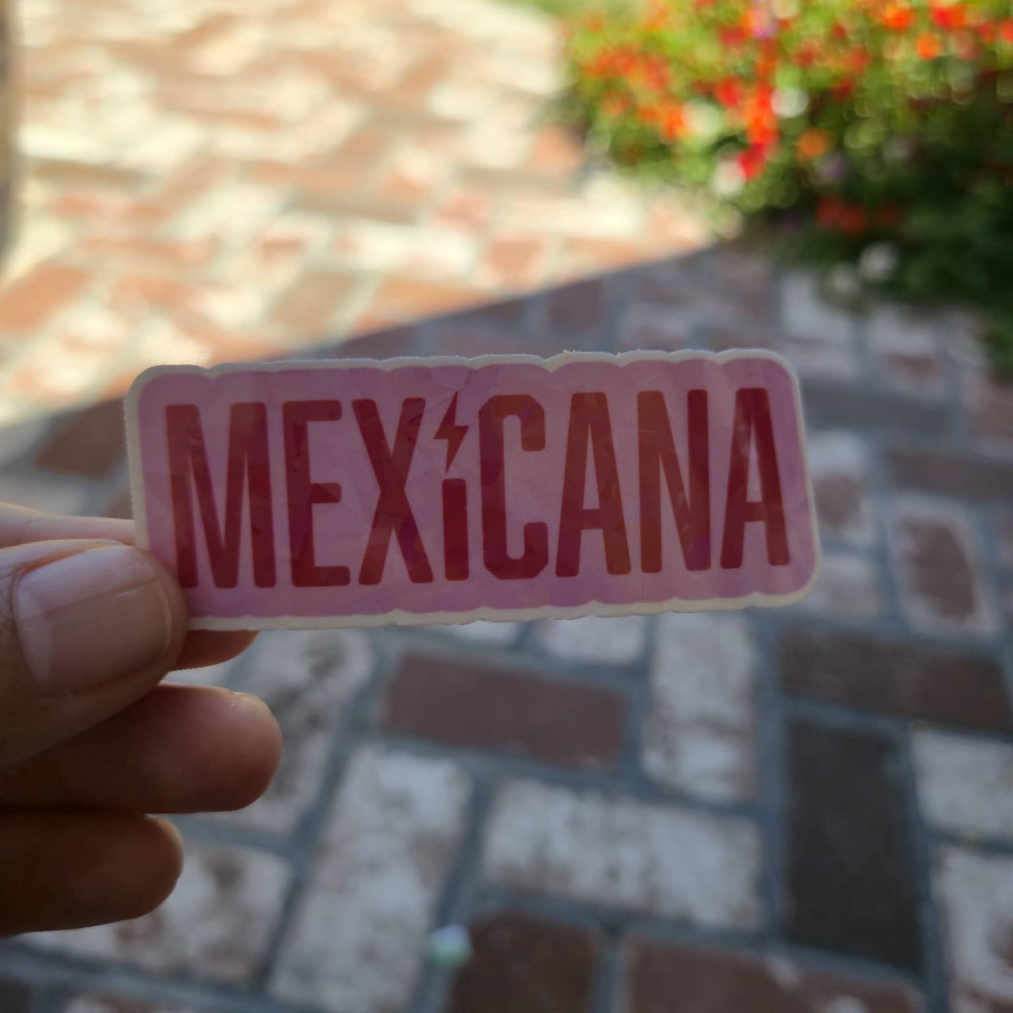 Bloom Designs - Wholesale Sticker - Mexicana – Die Cut Holographic Sticker | Orgullo Rosa con Electric Power ⚡🌸