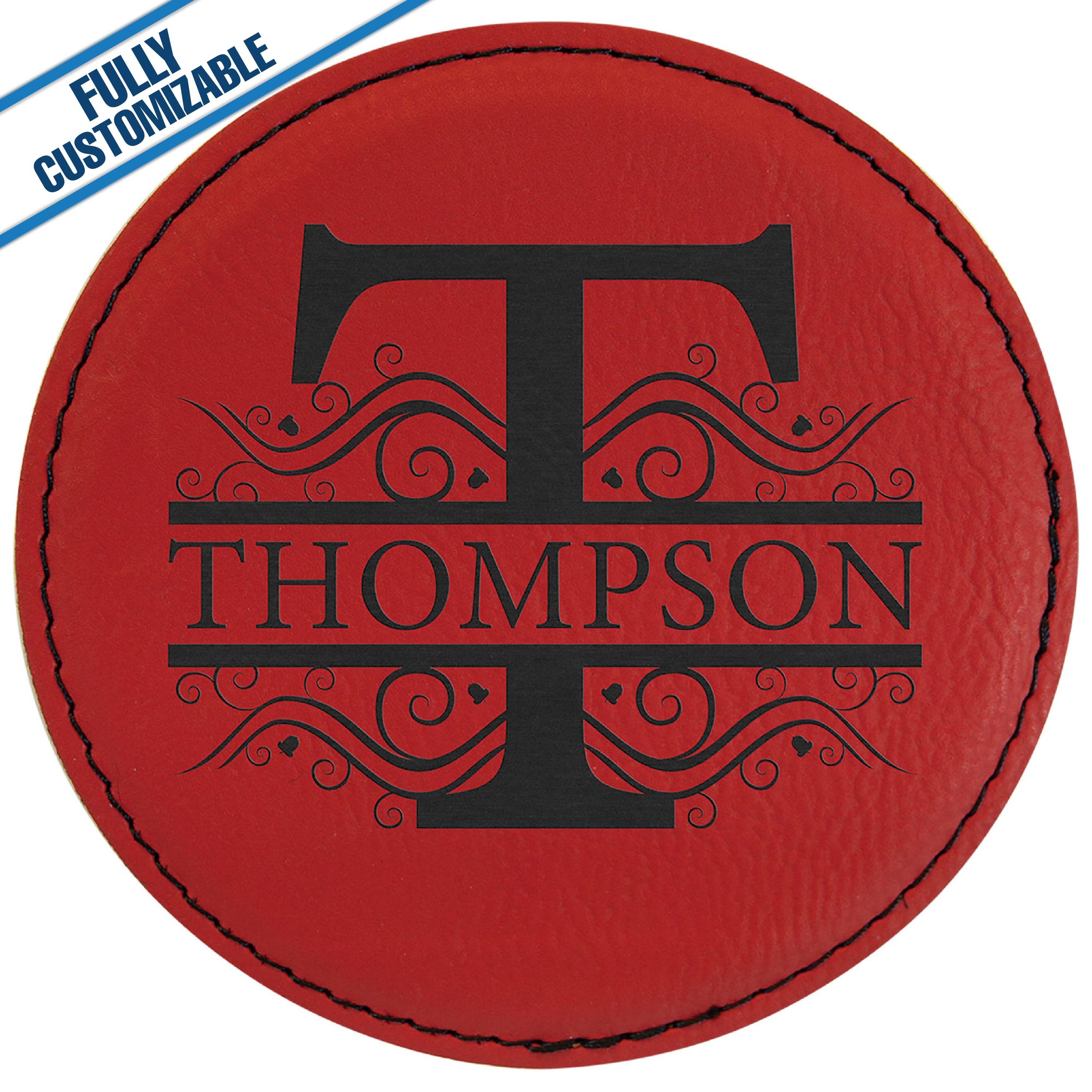 GiftWorksPlus - Wholesale Coasters - Engraved Leatherette Round Coasters - Fully Customizable14