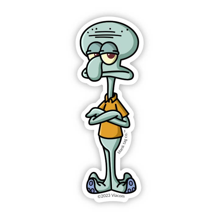 SpongeBob SquarePants® Waterproof Sticker - Squidward for wholesale by Blank Tag Co. - Waterproof Stickers