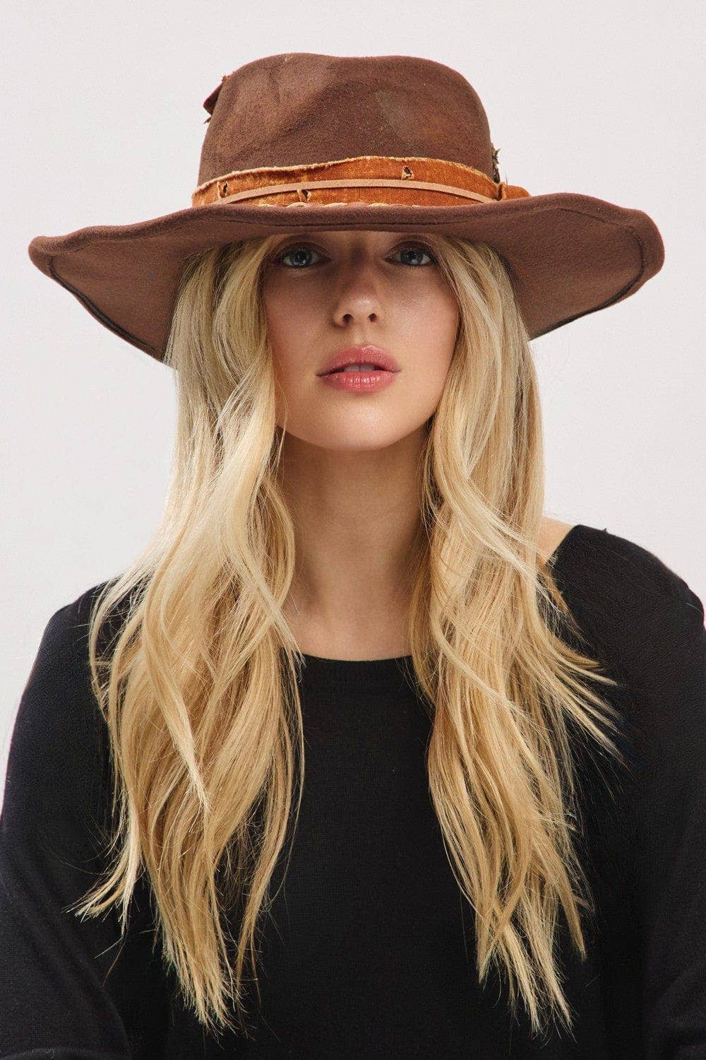 MiMi Wholesale - Wholesale Cowboy Hat - Women's - MH0242 Essie Heritage Worn Shapable Cowboy/Fedora Hat1