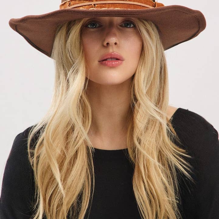 MiMi Wholesale - Wholesale Cowboy Hat - Women's - MH0242 Essie Heritage Worn Shapable Cowboy/Fedora Hat1