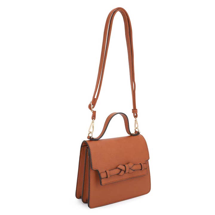 KAYLA+AVA - Wholesale Top Handle Bag - Women's - EDEN Square Top Handle Flap Crossbody with Bow